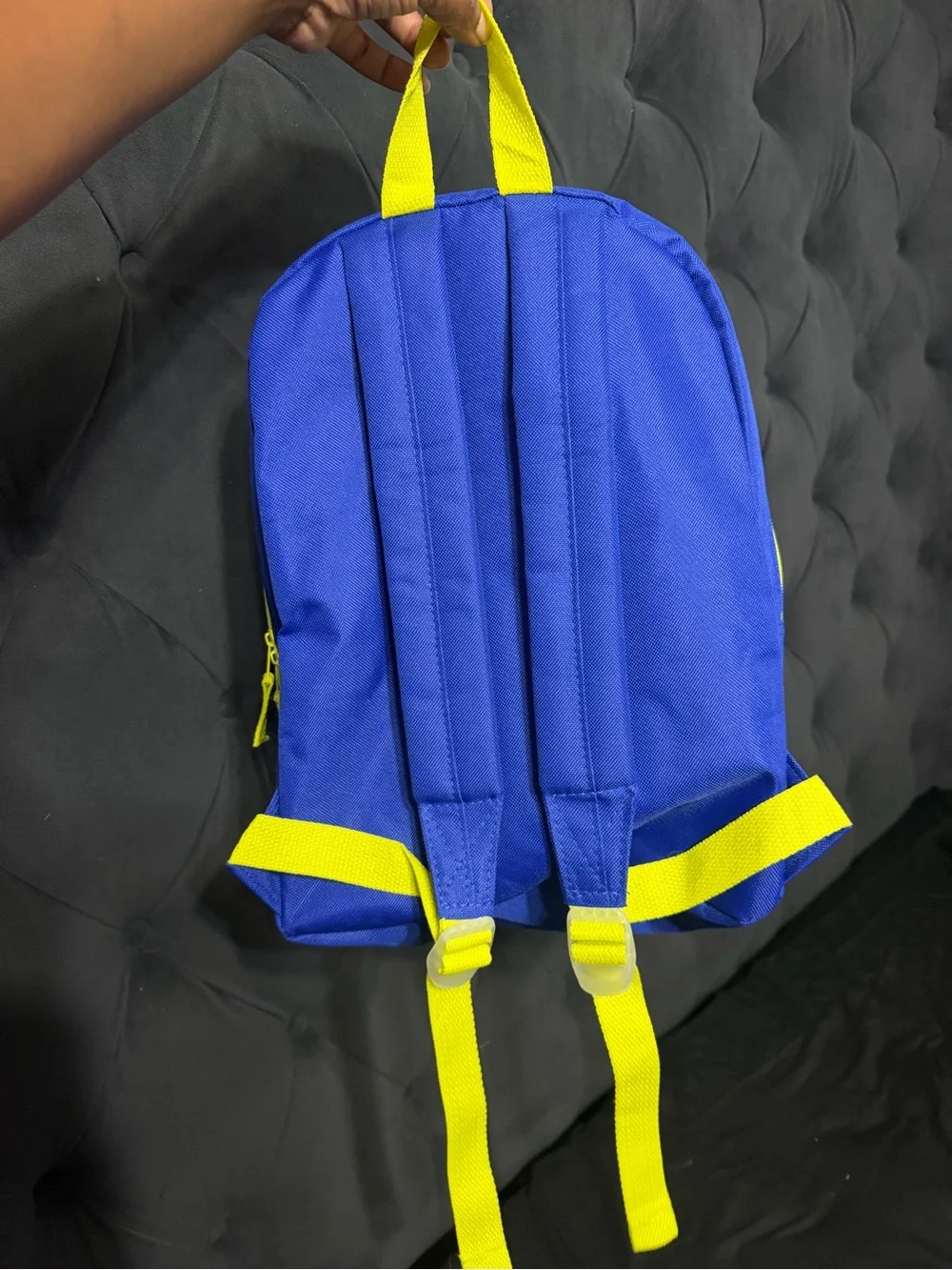 Kids Shark Print Blue Backpack with Yellow Accents